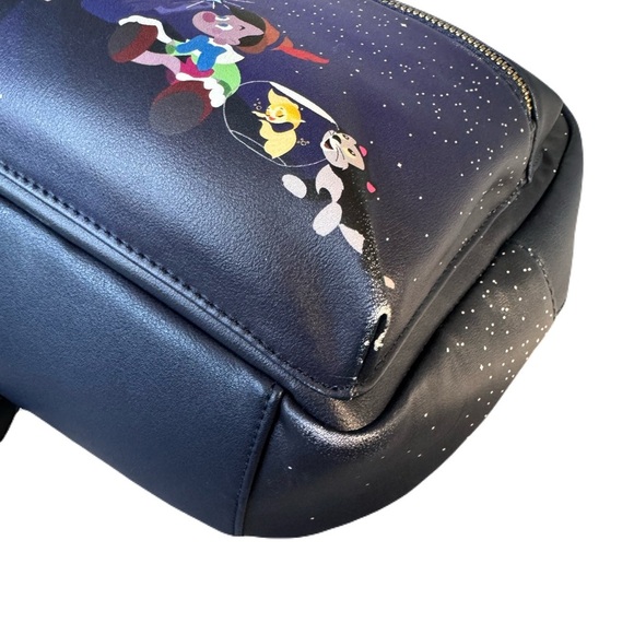 Loungefly Navy Fairy Wishes Do Come True Mini Backpack with Starry Design Disney - Picture 8 of 9